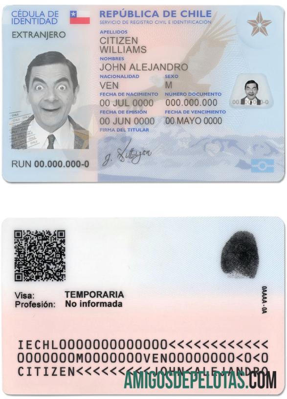 Exemplo de ID do Chile